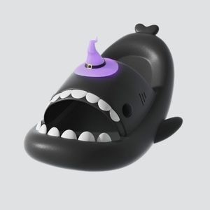 Hello Slipper Black Shark Witches Hat Slipper